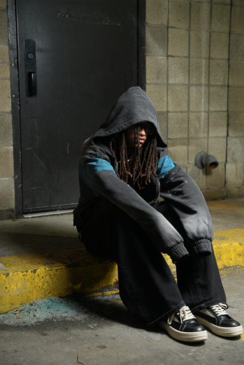 "Archived Foundations" Blueprint Blue Hoodie
