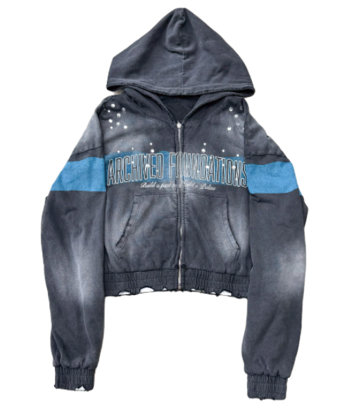 "Archived Foundations" Blueprint Blue Hoodie